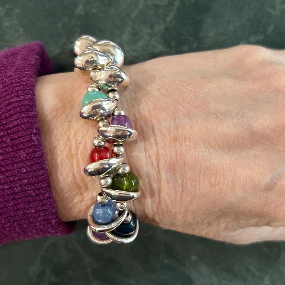 UNO de 50 Silver and Multicolor Murano Glass Beaded Bracelet - Picture 4 of 8